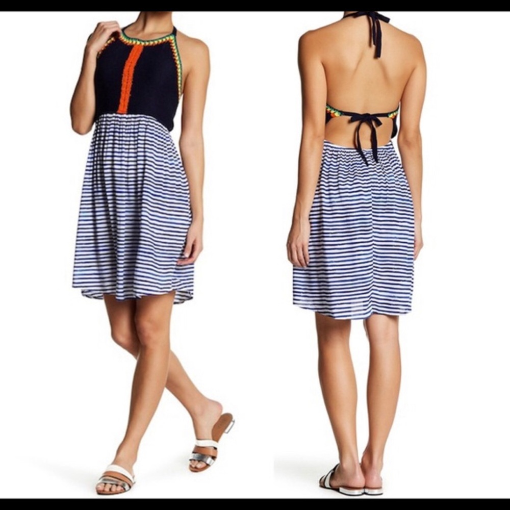 NWT Sperry Caribbean crochet halter dress